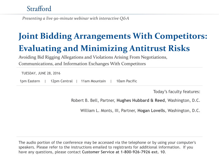 joint bidding arrangements with competitors evaluating