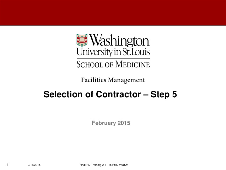 selection of contractor step 5