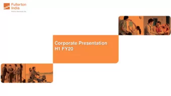 Corporate Presentation  H1 FY20  Company Background  Key Differentiators  H1 FY 20
