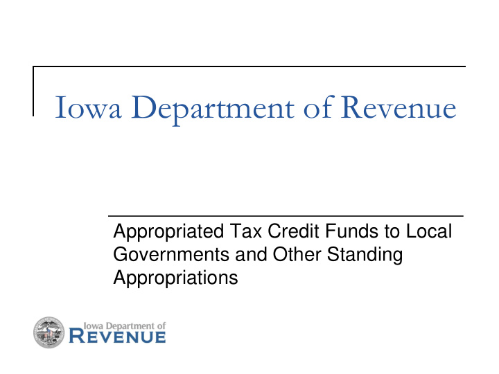 iowa department of revenue