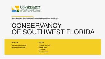 CONSERVANCY  OF SOUTHWEST FLORIDA  SOCIAL LINK:  ADDRESS:  Faceb  ebook.com  k.com/Conserva