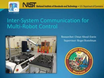 Inter-System Communication for  Multi-Robot Control  Researcher: Omar Aboul-Enein  Supervisor: