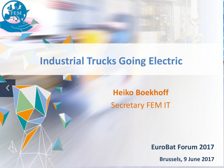 industrial trucks going electric