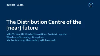 [near] future Mike Vernon, UK Head of Innovation  Contract Logistics  Warehouse Technology Group