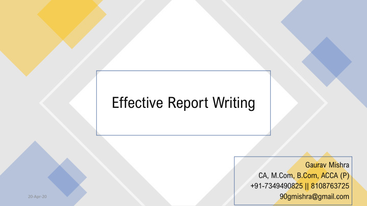 effective report writing