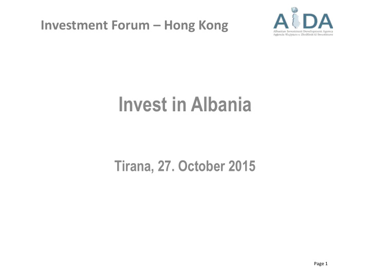 invest in albania