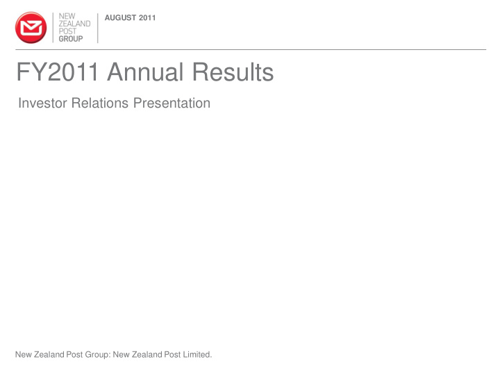 fy2011 annual results