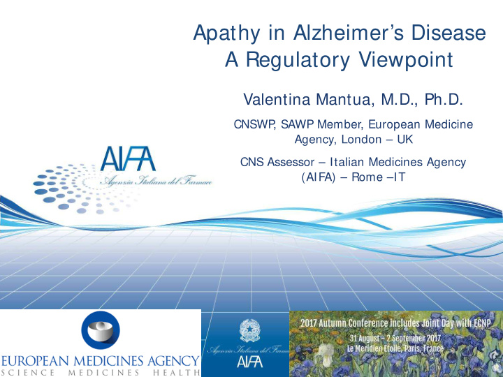 apathy in alzheimer s disease a regulatory viewpoint