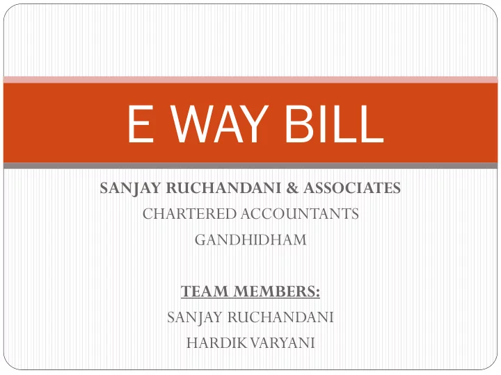 e way bill