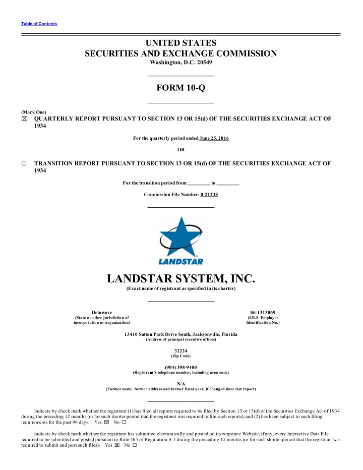landstar system inc