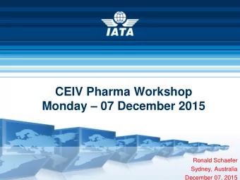 Monday  07 December 2015  Ronald Schaefer  Sydney, Australia  December 07, 2015  Introduction  2