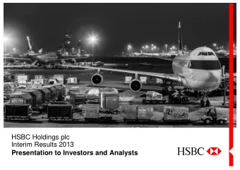 HSBC Holdings plc  Interim Results 2013  Presentation to Investors and Analysts  Forward-looking