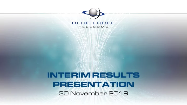 interim results presentation
