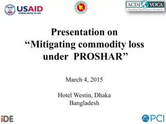 Contents of Presentation  Types of losses  Causes of losses  Prevention of losses