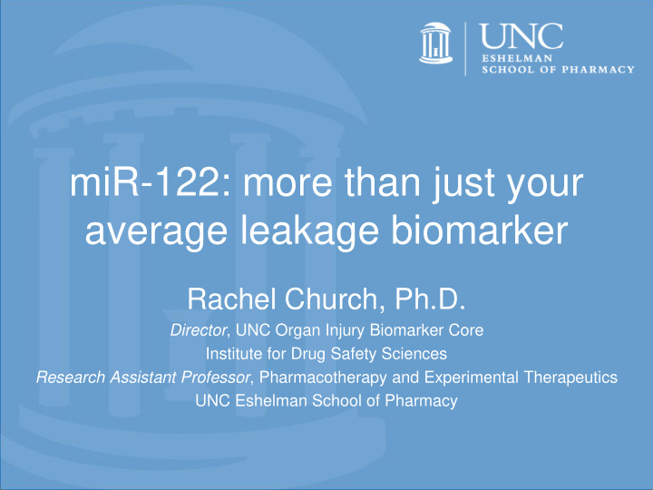 mir 122 more than just your average leakage biomarker