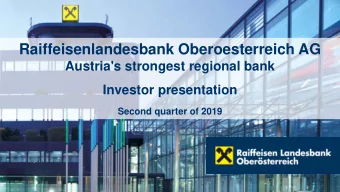 Raiffeisenlandesbank Oberoesterreich AG  Austria's strongest regional bank  Investor presentation