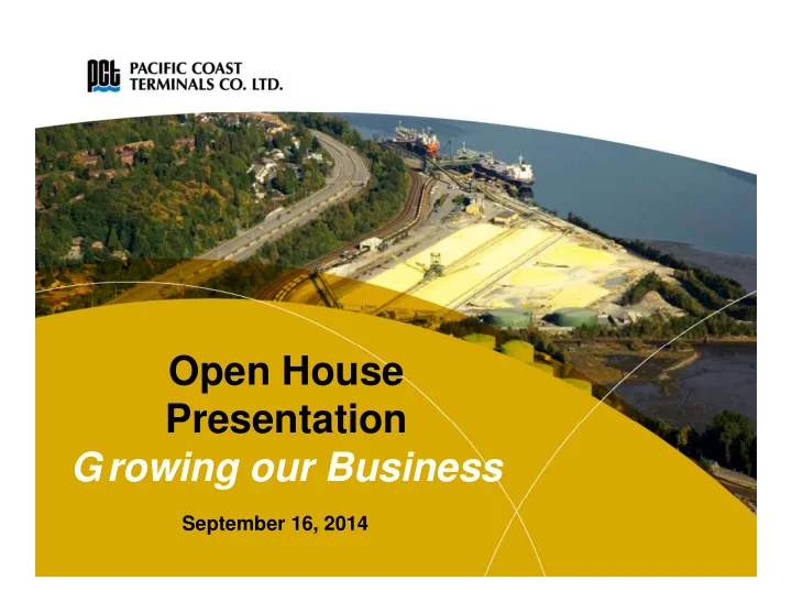 open house presentation presentation growing our business