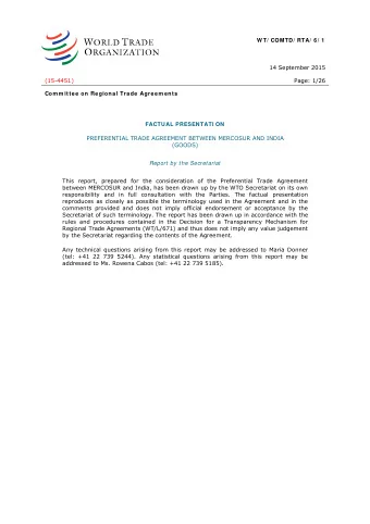 W T/ COMTD/ RTA/ 6 / 1  14 September 2015 (15-4451)  Page: 1/26 Com m ittee on Regional Trade