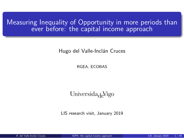 measuring inequality of opportunity in more periods than