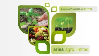 aries agro limited  Executive Summary  Business Mix  Manufacturing &amp;  Q1-FY20 Financial