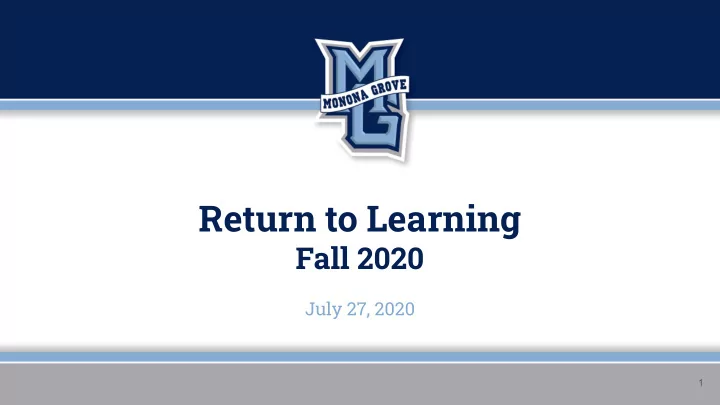 return to learning