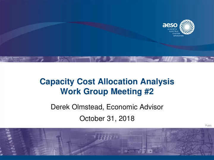 capacity cost allocation analysis work group meeting 2
