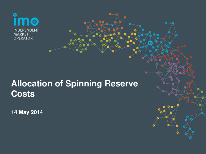 allocation of spinning reserve costs