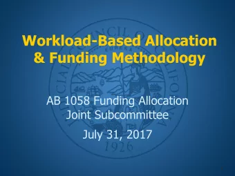 Workload-Based Allocation  &amp; Funding Methodology  AB 1058 Funding Allocation  Joint