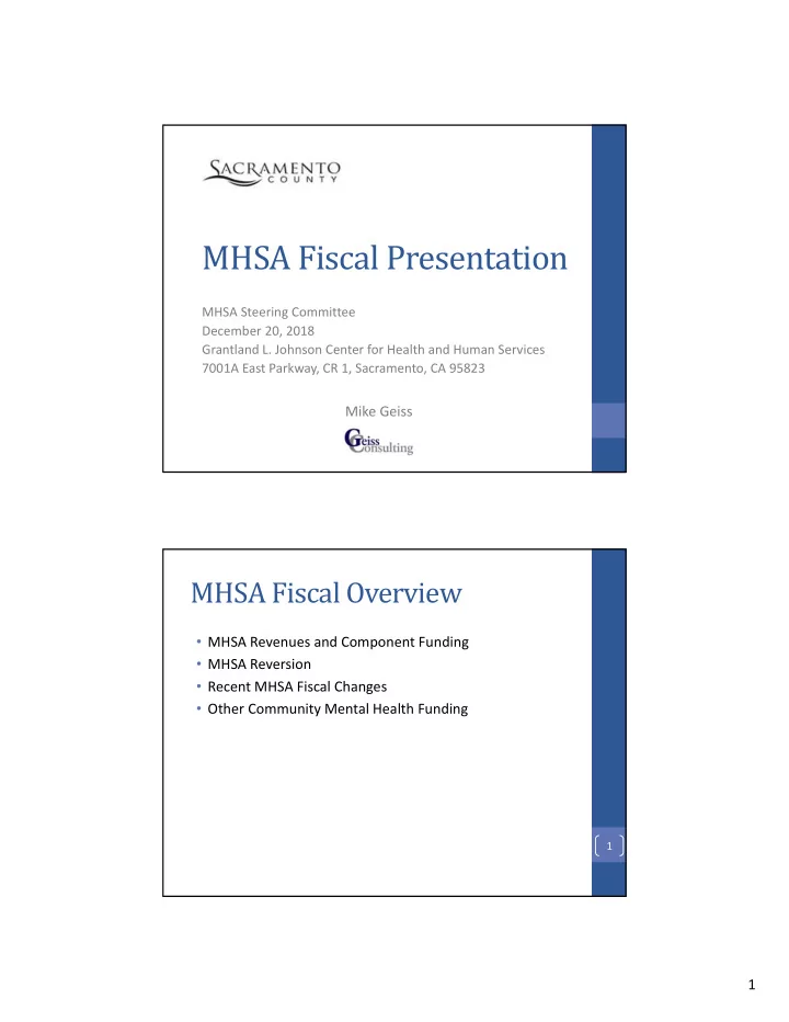 mhsa fiscal presentation