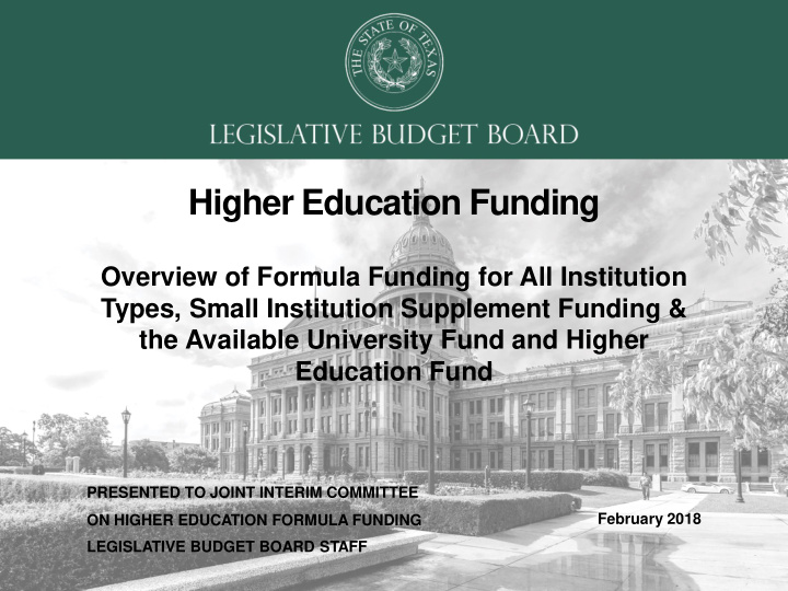 higher education funding