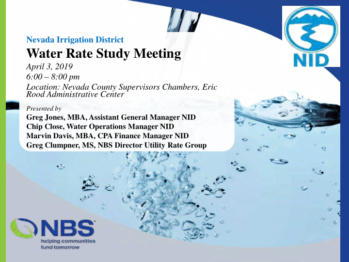 water rate study meeting