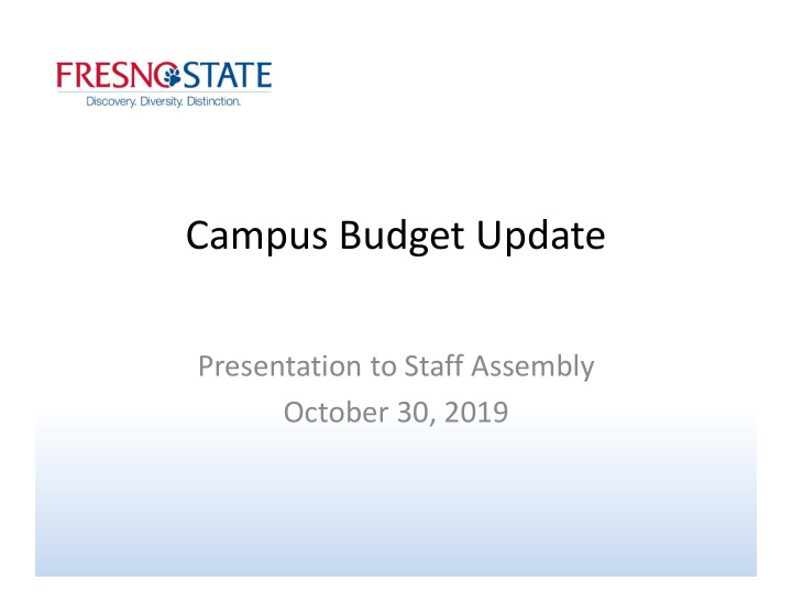 campus budget update