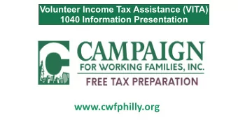 www.cwfphilly.org  The Campaign for Working Families, Inc. (CWFI) is a non-profit  organization
