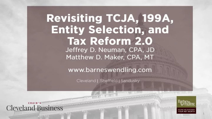 1 tax cuts and jobs act summary individuals estate and