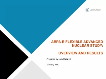 OVERVIEW AND RESULTS  Prepared by LucidCatalyst  January 2020  The questions that motivated the