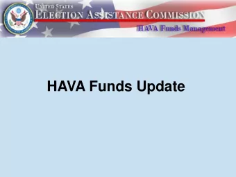 HAVA Funds Update  EAC Grants/Payments &amp; Audits Update  1. HAVA Funding Status  2015 HAVA
