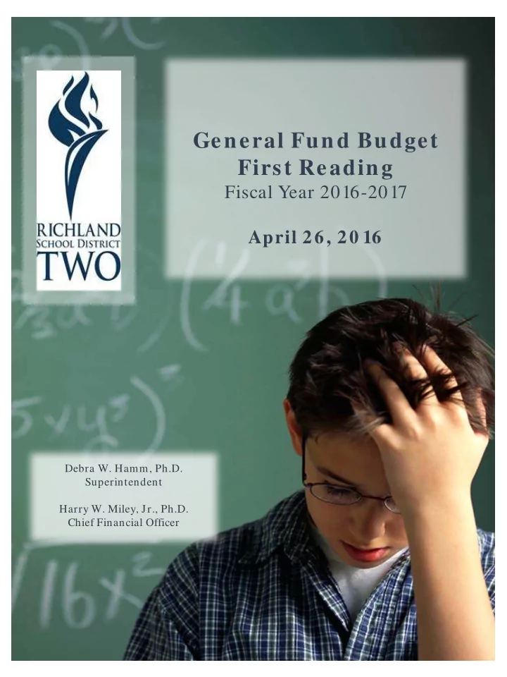 general fund budget first reading fiscal year 2016 2017