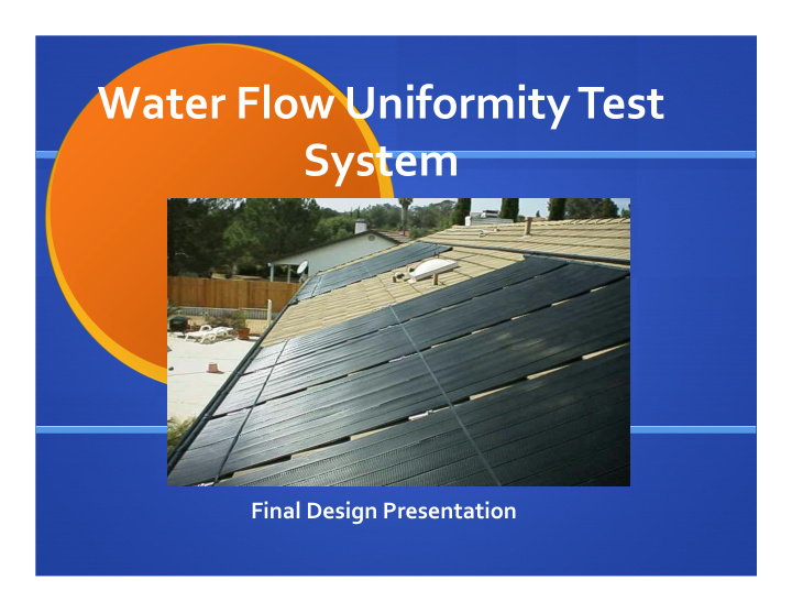 water flow uniformity test system