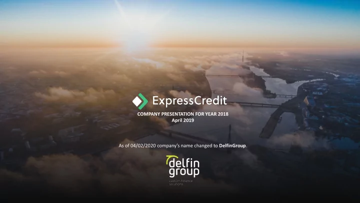 company presentation for year 2018 april 2019 as of 04 02