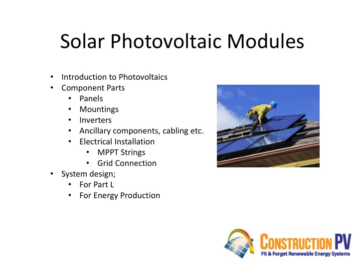 solar photovoltaic modules