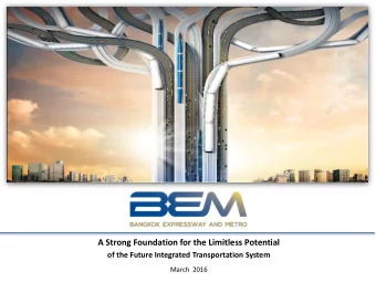A Strong Foundation for the Limitless Potential  of the Future Integrated Transportation System