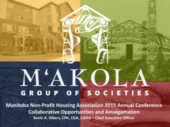 Manitoba Non-Profit Housing Association 2015 Annual Conference  Collaborative Opportunities and