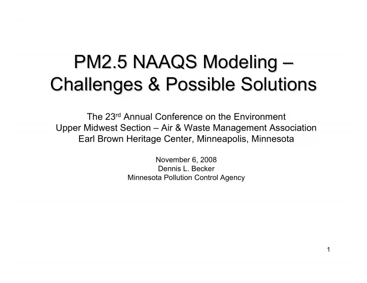 pm2 5 naaqs modeling pm2 5 naaqs modeling challenges