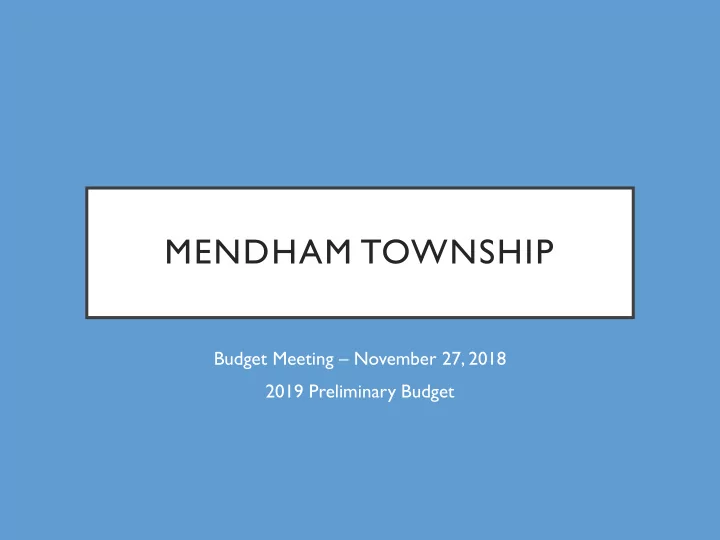 mendham township