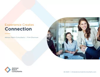 Co  Connection  Advisor Match Consultants  |  Firm Overview  Q1 2020  |