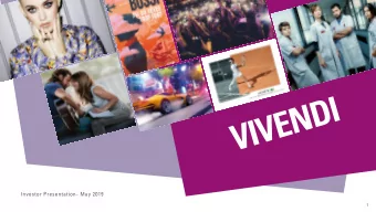 Investor Presentation- May 2019  1  Our key figures in 2018  A presence in  44,150  100+  employees