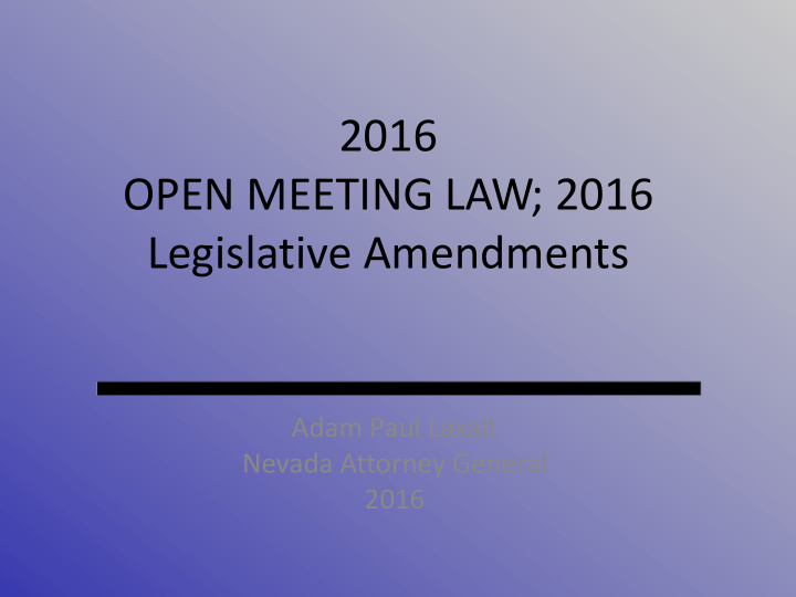 legislative amendments