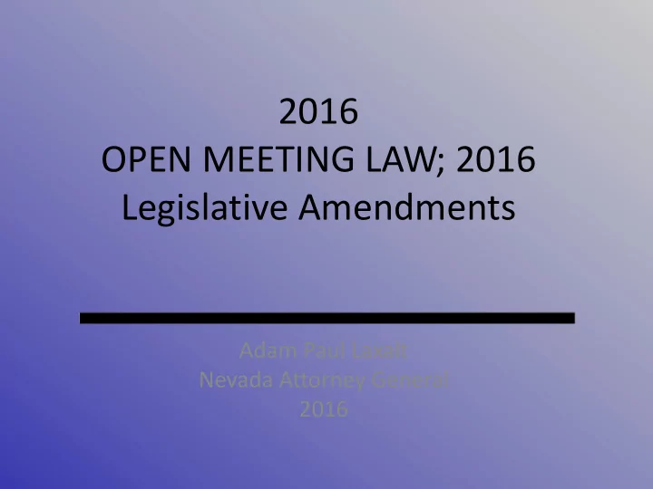 legislative amendments