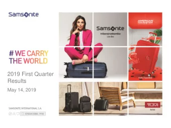 Results  May 14, 2019  Disclosure Statement  This presentation and the accompanying slides (the