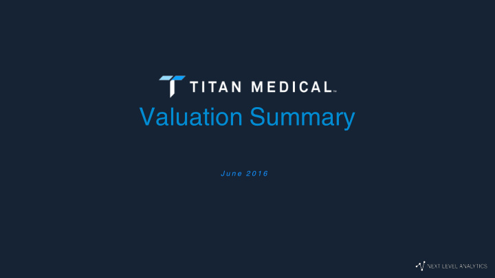valuation summary